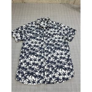 Hawaiian Shirt‎ Mens Large Palm Trees All Over Print Vacation Beach Cruise